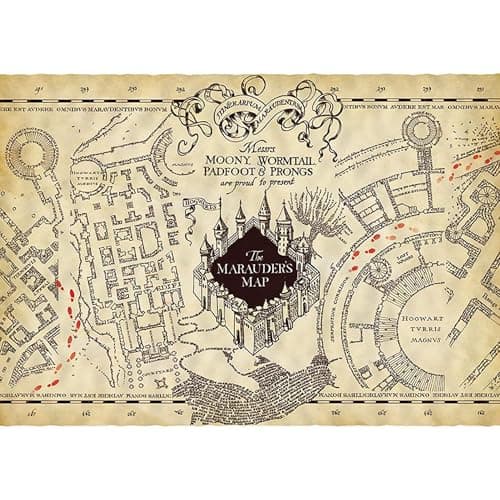 Image of GB Eye Harry Potter Marauder's Map Premium Parchment Poster - 66 x 46cm - Brown - Magical Map - Glossy Finish