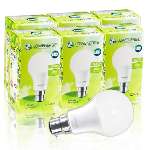 Image of LOWENERGIE LED Light Bulbs 10W Bayonet B22 Warm White 3000K A60 GLS Lamps – Pack of 3 Energy-Saving Everyday Lighting [Energy Class F]