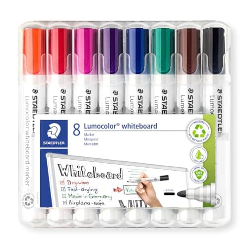 Image of STAEDTLER 351 WP8 Lumocolor Whiteboard Marker Bullet Tip - Assorted Colours (Pack of 8)