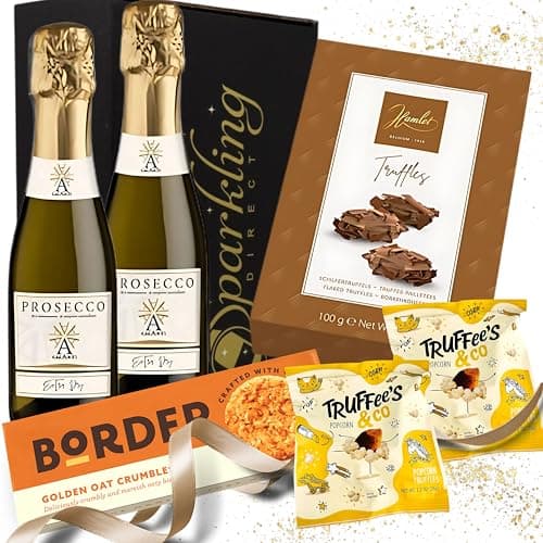 Image of Prosecco Chocolate Hamper Gift Set, Prosecco Gift Set for Women, Birthday Gifts for Women