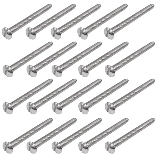 Image of M3.5 x 25mm Nickel Plated Electrical Machine Screws – Pack of 20 | Light Switch & Plug Socket Faceplate Screws, Slotted Head