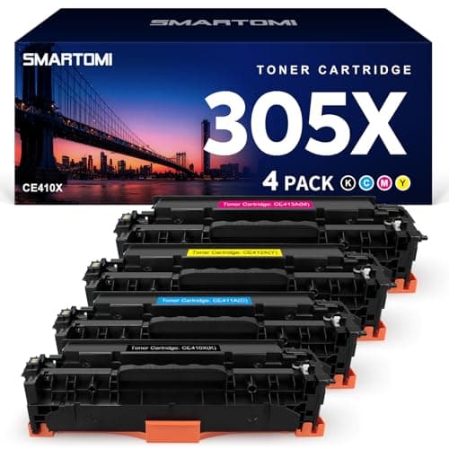 Image of SMARTOMI 305X CE410X Toner Cartridges Remanufactured for HP 305X CE410X 305A CE411A CE412A CE413A for HP LaserJet Pro 400 color M451dn M451nw M451dw MFP M475dw M475dn M375nw M351a (4-Pack)