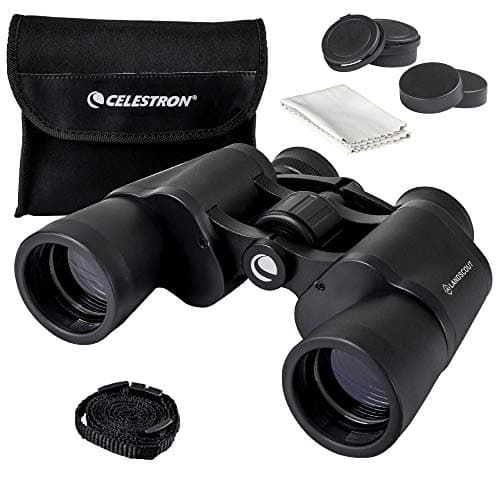 Image of Celestron 72358 LandScout 8x40mm Water-Resistant Porro Prism Binoculars with Rubber Grip Surface, Coated Lens, K9 Optical Glass, Neck Strap and Soft Carry Case, Black