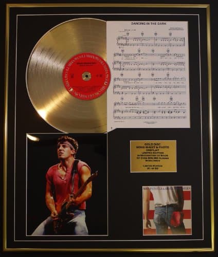 Image of BRUCE SPRINGSTEEN/CD GOLD DISC, SONG SHEET & PHOTO DISPLAY/LTD. EDITION/COA/ALBUM, BORN IN USA/SONG SHEET, DANCING IN THE DARK