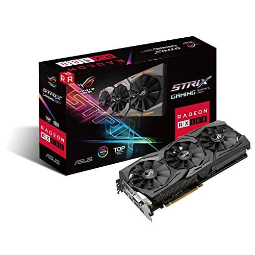 Image of ASUS ROG-STRIX-RX580-T8G-GAMING ROG Strix Radeon RX 580 TOP Edition 8 GB GDDR5 Graphics Card - Black
