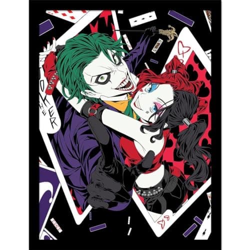 Image of BATMAN Harley Quinn And The Joker Framed Poster (40cm x 30cm) (Multicoloured)