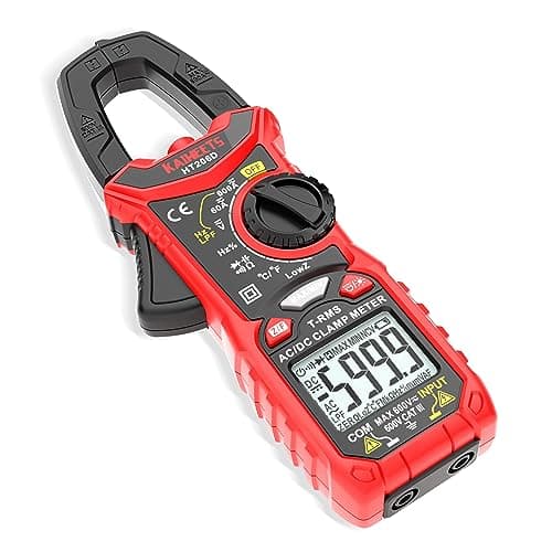 Image of KAIWEETS HT206D Clamp Meter, 6000 Counts Auto-Range Multimeter 600A AC/DC Current, 600V AC/DC Voltage with LCD Backlit, Capacitance, Continuity, Resistance, Duty, Diodes, Frecruncy, Temperature, NCV
