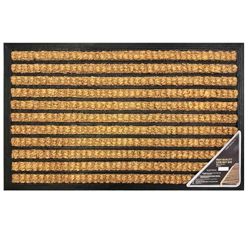 Image of LSC Weave Coir Door Mat Heavy Duty Floor Mat Non Slip Indoor Outdoor Mat Machine Washable Doormats Shoe Scrapper Removes Grass & Dirt for Front Door, Patio & Entrance PACK OF (1)