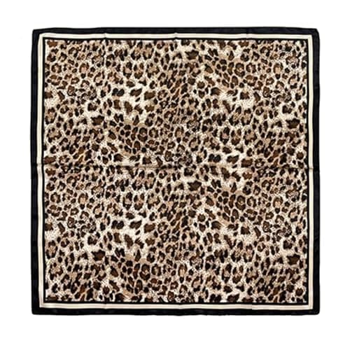Image of CEEGEWW Square Scarf,Leopard Print Hair Scarf for Women,Women Satin Head Leopard Print Stylish Spring Head Scarf,for Daily Wear Beach Travel Vacation Accessory