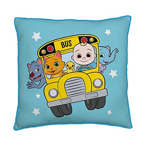 Image of CoComelon Friends Square Cushion Pillow | Friends Design | Officially Licensed Reversible Two Sided Design Blue CCMFRECU001UK