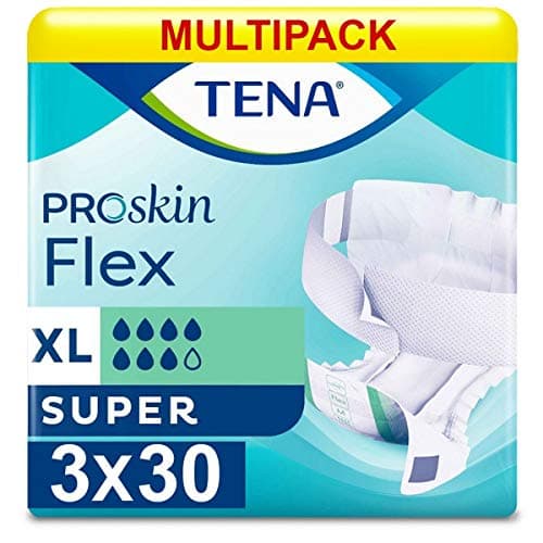 Image of Multipack 3X TENA Flex Super X Large (3300ml) 30 Pack Incontinence Protection