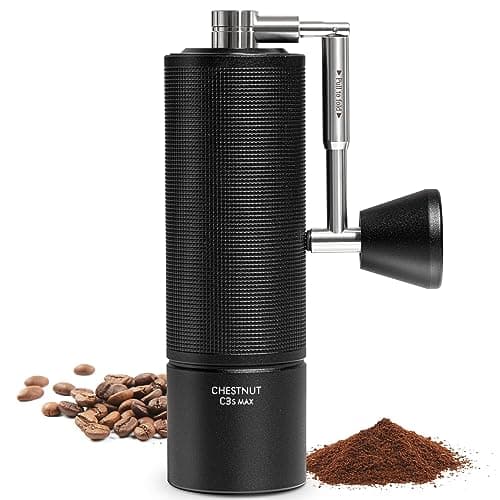 Image of TIMEMORE Chestnut C3S Max, Coffee Grinder Manual, Upgrade Integrated All-Metal Body, Hand Coffee Grinder with Folding Handle, for Espresso to French Press, Black
