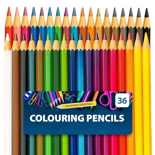 Image of SOL 36 Colouring Pencils for Adults, Assorted Colouring Pencils for Kids with Wide Colour Range, Break-Resistant Adult Colouring Pens for Artist, Arts & Crafts, Rich Vibrant Hue that Blend Smoothly