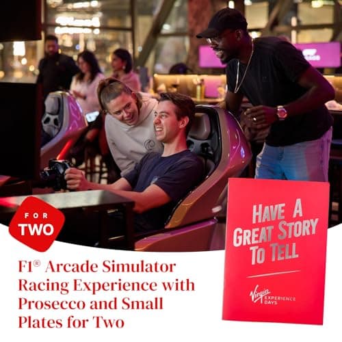 Image of F1® Arcade Simulator Racing Experience with Prosecco and Small Plates for Two - 30 minute simulator session to race against each other in 3 races - London or Birmingham