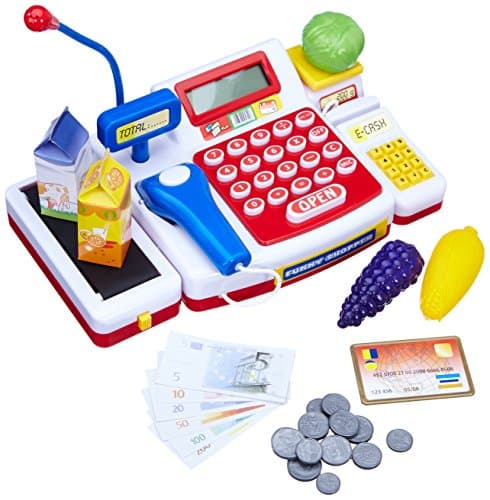 Image of Simba 104525700 Pretend Play Toy Till Cash Register Check Out Counter and Scanner