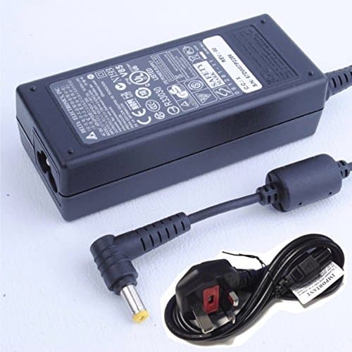 Image of 65W Charger for Acer Aspire 5741A 5315 5532 5551 5736 5740 5742 5750 Laptop - Original Delta Electronics Notebook AC Adapter Power Supply Plug - 19V 3.42A - with UK Power Cord and Cable Holder