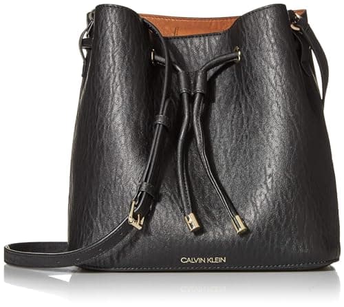 Image of Calvin Klein Women's Gabrianna Novelty Bucket Shoulder Bag, Black, One Size