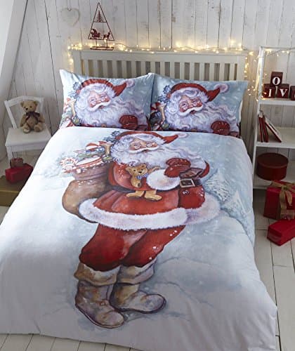 Image of Father Christmas Xmas Quilt Duvet Cover Bedding Bed Set Santa Claus, King