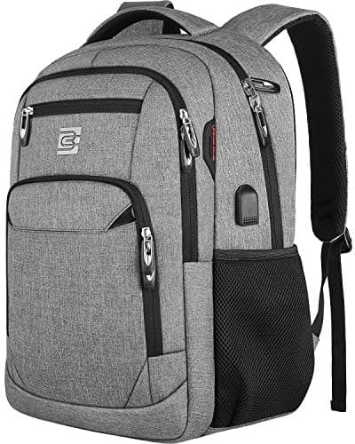 Image of KASIBON Laptop Backpack with USB Charging&Headphone Port,Anti-Theft Business Laptop Backpack with Breathable Padded Shoulder Strap, Water Resistant Computer Rucksack for School/Work/Travel