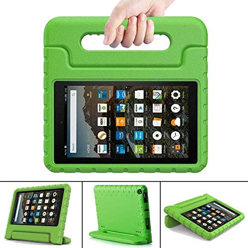 Image of FINDING CASE for Amaozn Fire HD 8 Tablet | 8 HD Display Case(8th / 7th / 6th Gen - 2018,2017 and 2016 Release) - ShockProof Handle Foam Stand Kids Protective Cover for Fire hd 8 KidsTablet green