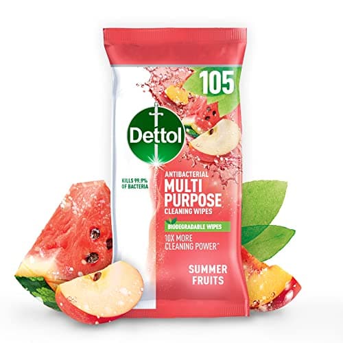 Image of Dettol Antibacterial Cleaning Wipes Summer Fruits 105s