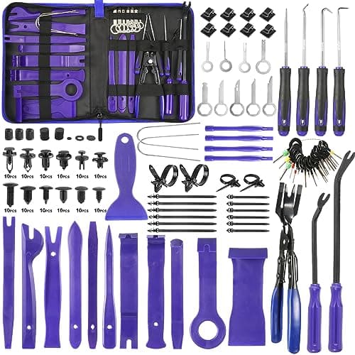 Image of Uolor 342Pcs Trim Removal Tool Kit, Car Panel Door Audio Radio Stereo Removal Tools, Auto Push Pin Bumper Retainer Clip Set/Fastener Terminal Remover Tool/Car Upholstery Repair Pry Kit Auto Clip Plier