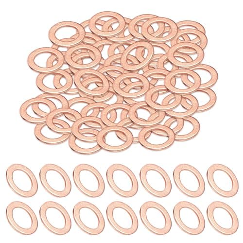 Image of 30 Pcs M14 Copper Washer Sealing Rings, Flat Copper Washers, Metric Sump Plug Washers for Screws Bolts Hydraulic Oil Drain Flat Sealing Crush Ring Washer Set(14mm ID 20mm OD 1.5mm Thickness)