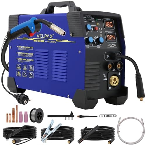 Image of 200A 230V MIG Welder, 3 in 1 Welding Machine, Gas/Gasless Flux Core MIG/Stick/Lift TIG/Spot Welding Inverter Welders with Digital LED Display