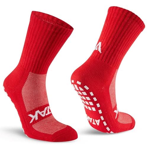 Image of WackySox ATAK Sports SHOX Calf Length Grip Socks Red 9-12