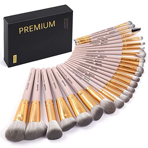 Image of MAANGE Makeup Brush Set 25Pcs Professional Make up Brushes Travel Foundation Blush Angle Eyeliner Blending Concealers Eyeshadow Brush Premium Synthetic Make up Brushes Set with Gift Box
