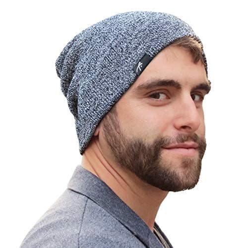Image of Grace Folly Slouch Beanie Hat Winter Cap for Men or Women (Many Colors) (Black Heather)