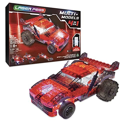 Image of giochi preziosi s.p.a. LAU01000 Laser Pegs Models-4-in-1 Red Racer, Assorted model (1 OF 3 random picked models)