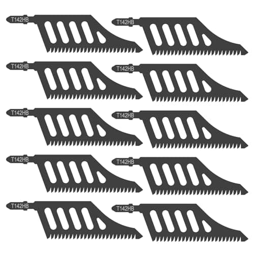 Image of Flush Cutting Jigsaw Blade Carbon Steel 112MM T Shank Jigsaw Blades High Strength Coarse Tooth Jigsaw Blade Cutter Flush Cutting Jigsaw Blades Compatible with Standard Scroll Saw Reciprocating Saw