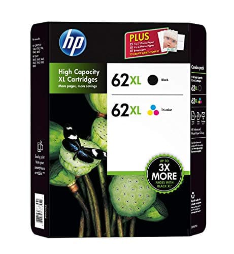 Image of HP 62XL Black & Colour high Capacity Original Ink cartridges, C2P05AE C2P07AE
