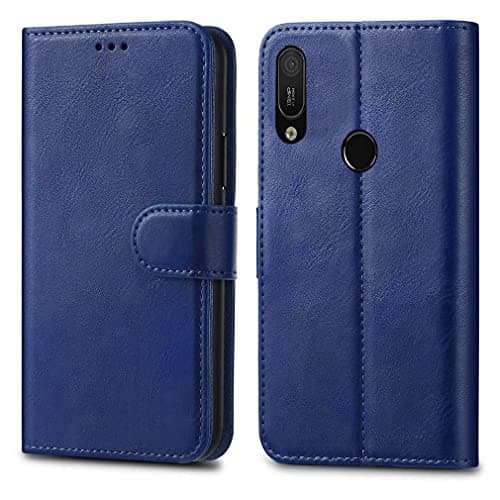 Image of GAPlus Huawei Y6 Y6s Pro 2019 / Honor 8A Pro Leather Case - Premium Wallet Flip Cover With Card Holder and Magnetic Closure for 6.09" (Blue)