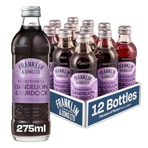 Image of Franklin & Sons Dandelion And Burdock | 12 x 275ml Bottle Case | Traditional Recipe Dandelion & Burdock | Founded 1886 | A True Sip Of Nostalgia | Sparkling Soft Drink | Premium Fizzy Drink |