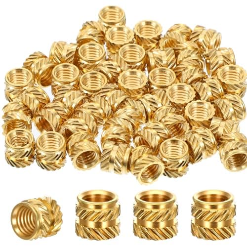 Image of 50 Pcs M5 Threaded Insert, Brass Threaded M5 Heat Inserts, Heat Inserts for 3D Printing Components and Plastic Parts (M5x6x7mm)