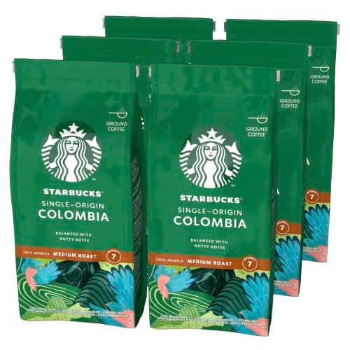 Image of STARBUCKS Single-Origin Colombia, Medium Roast, Ground Coffee 200g (Pack of 6)