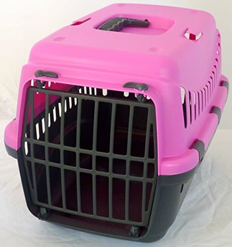 Image of Coingallery Urban Living Pet Carrier Seatbelt Holder Carry Handle Small Animal Transporter Green Grey Pink (Pink)