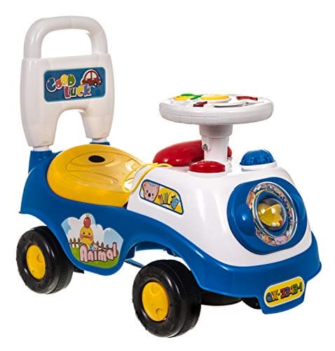 Image of Hillington New My First Ride On and Push Along Buggy Car Colourful First Steps Toddler Walker Learning Toy with Sounds and Accessories (BLUE)