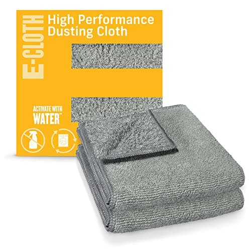 Image of E-Cloth High Performance Dusting Cloth, Reusable Microfiber Cloth for Dusting, 100 Wash Guarantee, Grey, 2 Pack