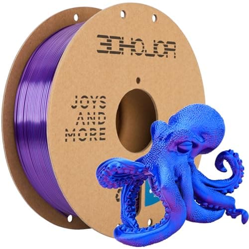 Image of 3DHoJor Silk PLA Filament 1.75mm Blue Purple Dual Color PLA 3D Printer Filament 2 in 1 Coextrusion 1KG Spool(2.2lbs) 3D Printing Filament Dimensional Accuracy +/- 0.03mm Fits for Most FDM 3D Printers
