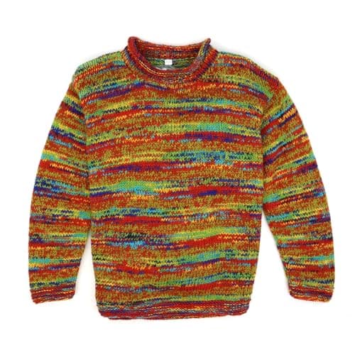 Image of LOUDelephant Hand Knitted Wool Space Dye Jumper - Multi Mix (XX-Large)