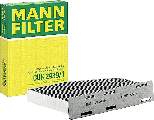 Image of MANN-FILTER CUK 2939/1 Cabin Air Filter - Pollen Filter with Activated Carbon - For right-hand drive vehicles for Cars + Transporters