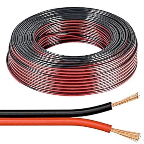 Image of electrosmart 25m Red/Black 2x 1mm 2x 89 Strand Speaker Cable Wire for Home HiFi/Car Audio etc