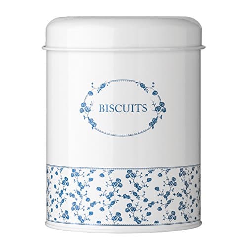 Image of Premier Housewares 507603 Rose Biscuit Canister - Blue, H19 x W14 x D14cm