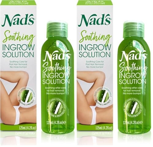Image of Nad's Soothing Ingrow Solution, Ingrown Hair Reduction, Treatment for Ingrown Hairs, Redness and Inflammation, Ingrown Hair Treatment, 125ml (Pack of 2)