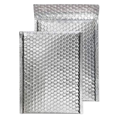Image of Blake Purely Packaging C5+ 250 x 180 mm Matt Metallic Padded Bubble Envelopes Peel and Seal (MTA250) Metallic Silver - Pack of 100