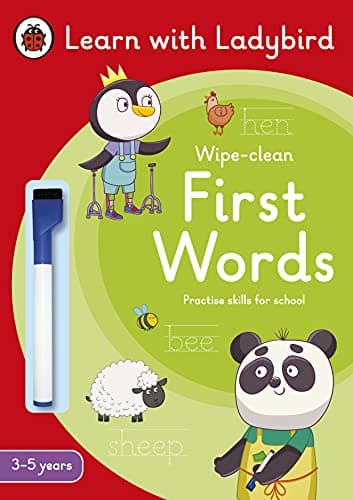 Image of First Words: A Learn with Ladybird Wipe-Clean Activity Book 3-5 years: Ideal for home learning (EYFS)