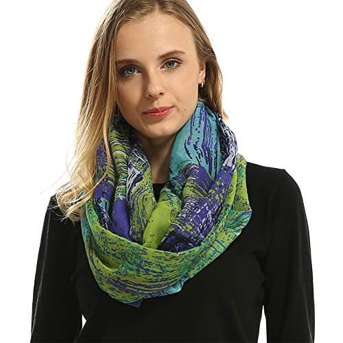 Image of Infinity Scarf, Women Lady Soft Circle Scarf Loop Scarf Neck Wrap Lightweight Plaid Scarf